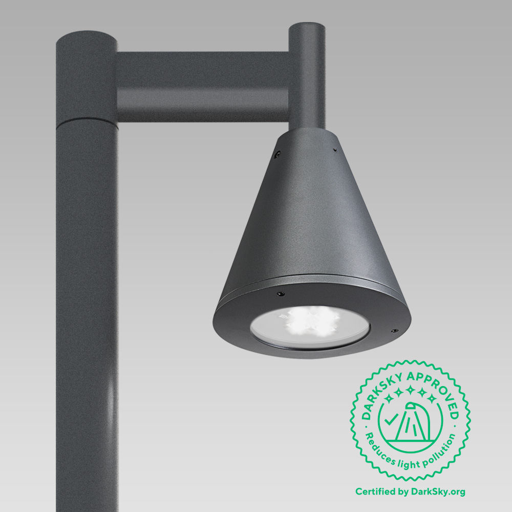 Illuminazione Urbana Apparecchio per illuminazione urbana dal design conico, disponibile a parete, su palo o catenaria