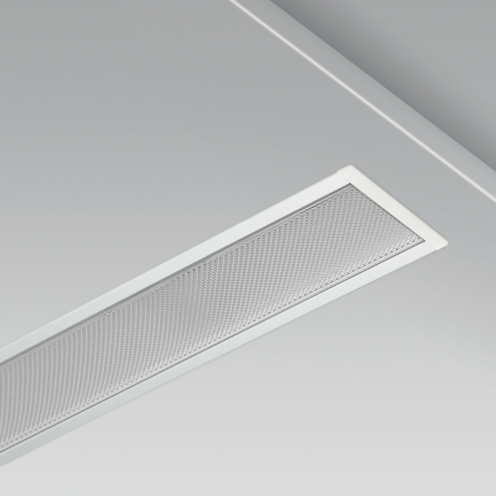 Incasso a soffitto lineare dal design minimalista per l'illuminazione di interni, in versione Performance