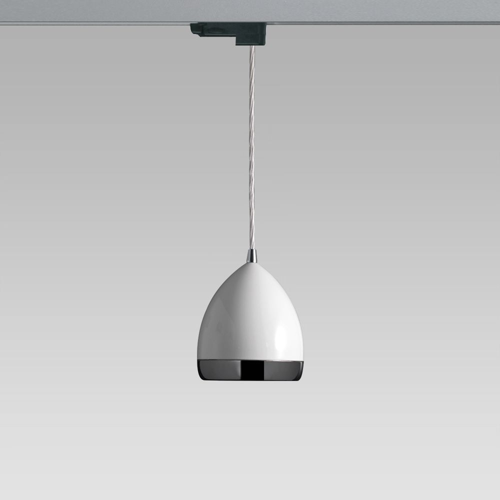 Luminaire suspendu au design élégant pour l'éclairage intérieur; il peut être installé sur des rails électrifiés.