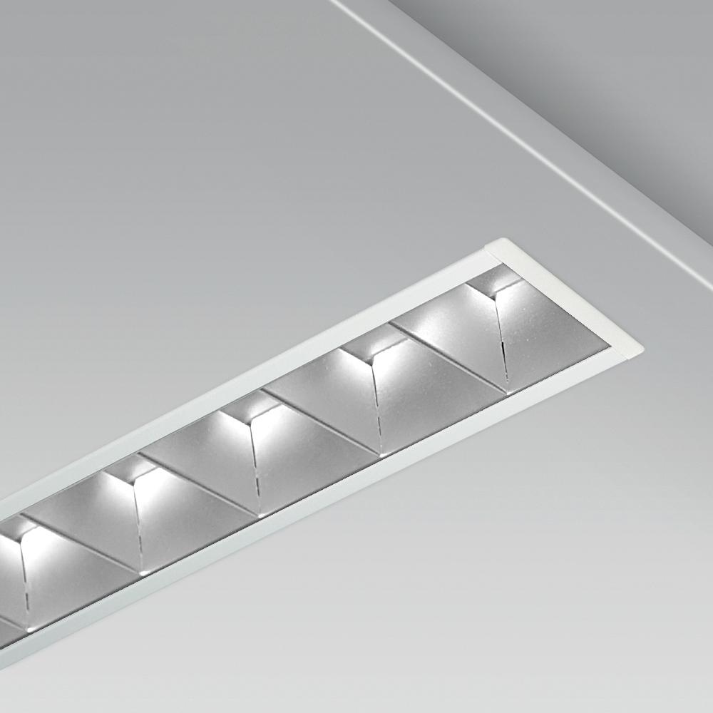 Incasso a soffitto lineare dal design minimalista per l'illuminazione di interni con riflettore lamellare