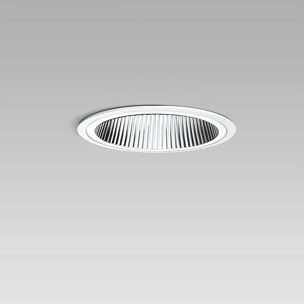 Einbauleuchten  Ceiling recessed luminaire for indoor lighting with elegant round design, requiring a short installation depth