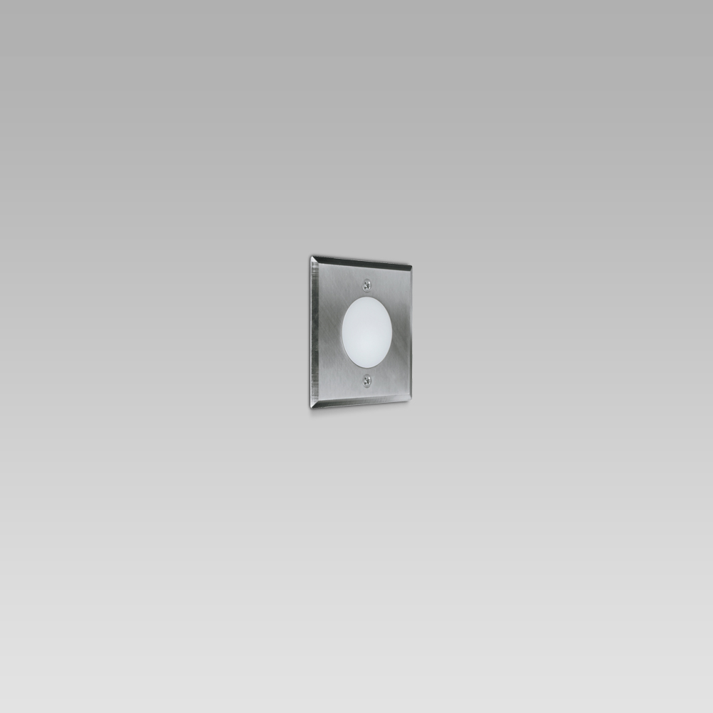 Wall recessed light fixture for indoor and outdoor lighting, featuring a simple design