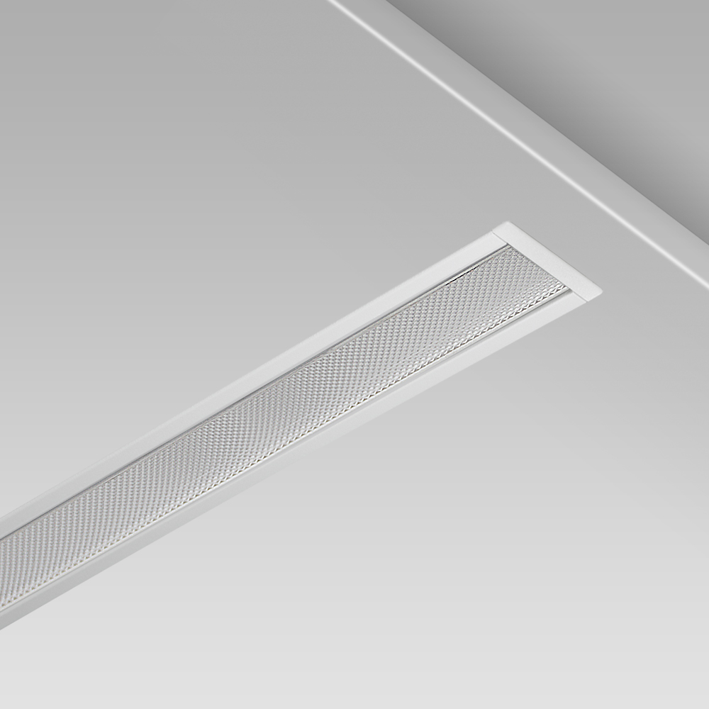 Sistema di illuminazione modulare da incasso a soffitto dall'elegante design lineare